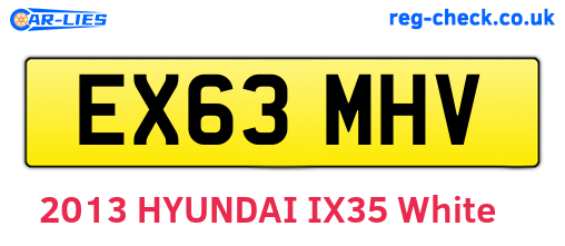 EX63MHV are the vehicle registration plates.