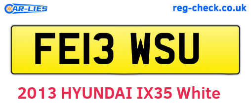 FE13WSU are the vehicle registration plates.