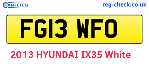 FG13WFO are the vehicle registration plates.