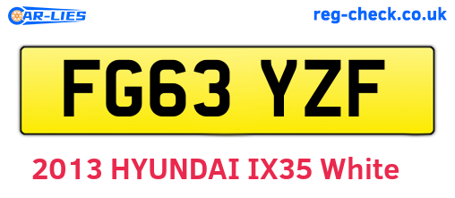 FG63YZF are the vehicle registration plates.
