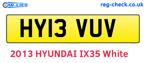 HY13VUV are the vehicle registration plates.