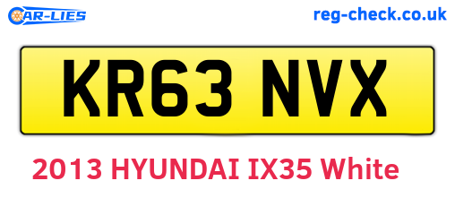 KR63NVX are the vehicle registration plates.