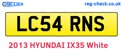 LC54RNS are the vehicle registration plates.