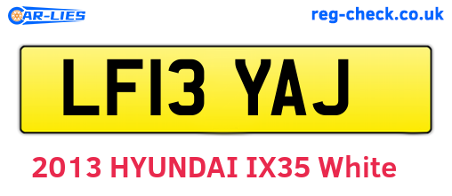 LF13YAJ are the vehicle registration plates.