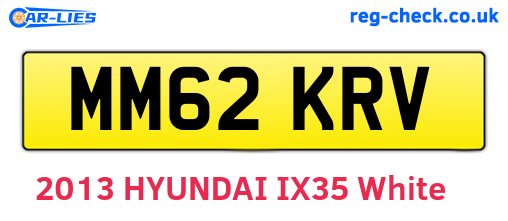 MM62KRV are the vehicle registration plates.