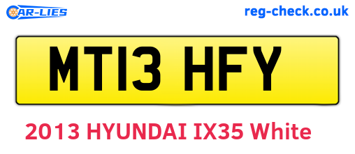 MT13HFY are the vehicle registration plates.