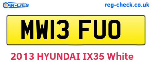 MW13FUO are the vehicle registration plates.