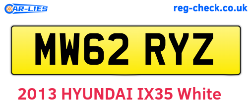 MW62RYZ are the vehicle registration plates.