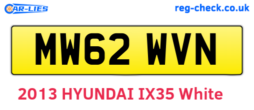 MW62WVN are the vehicle registration plates.