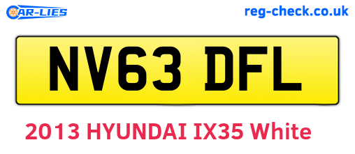 NV63DFL are the vehicle registration plates.