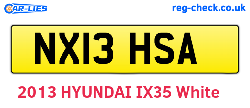 NX13HSA are the vehicle registration plates.