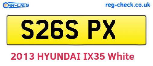 S26SPX are the vehicle registration plates.