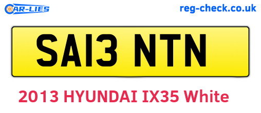 SA13NTN are the vehicle registration plates.