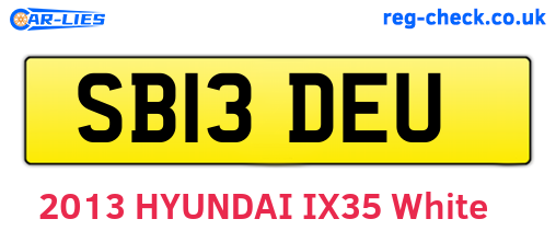 SB13DEU are the vehicle registration plates.
