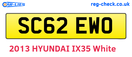 SC62EWO are the vehicle registration plates.