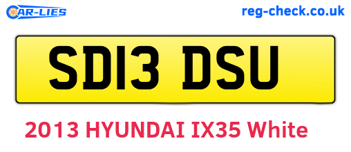 SD13DSU are the vehicle registration plates.