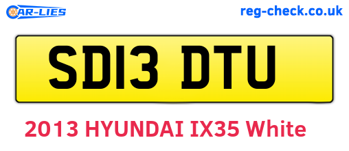 SD13DTU are the vehicle registration plates.