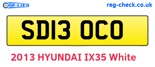 SD13OCO are the vehicle registration plates.
