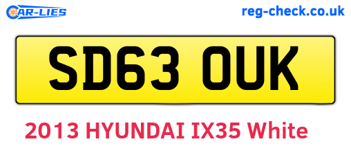 SD63OUK are the vehicle registration plates.