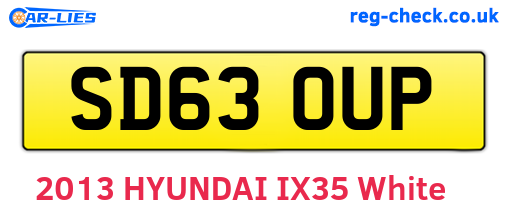 SD63OUP are the vehicle registration plates.