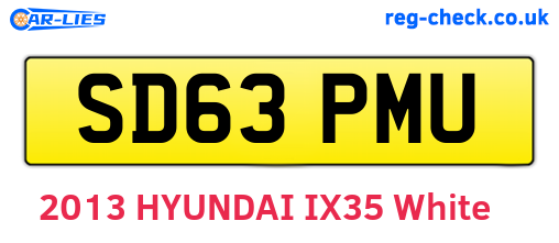SD63PMU are the vehicle registration plates.
