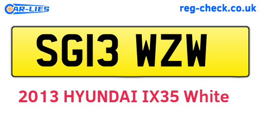 SG13WZW are the vehicle registration plates.
