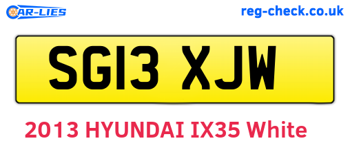 SG13XJW are the vehicle registration plates.