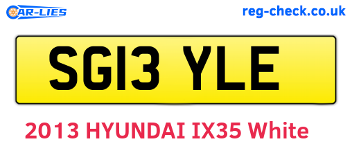 SG13YLE are the vehicle registration plates.