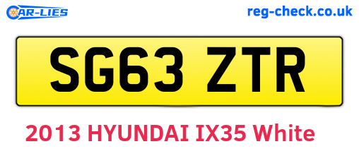 SG63ZTR are the vehicle registration plates.