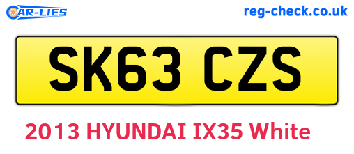 SK63CZS are the vehicle registration plates.