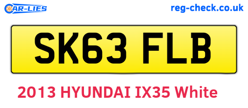 SK63FLB are the vehicle registration plates.