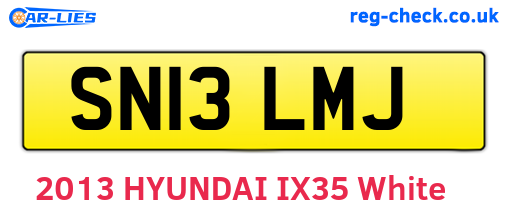 SN13LMJ are the vehicle registration plates.