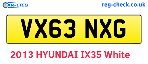 VX63NXG are the vehicle registration plates.