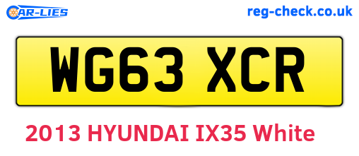 WG63XCR are the vehicle registration plates.