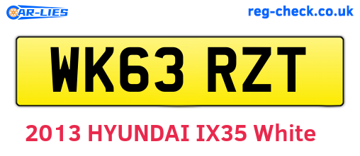WK63RZT are the vehicle registration plates.