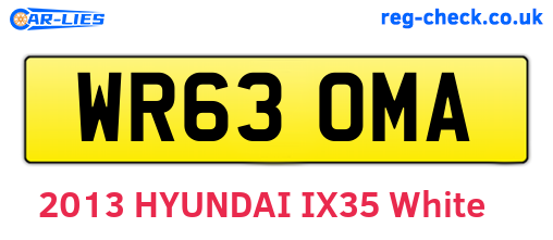 WR63OMA are the vehicle registration plates.