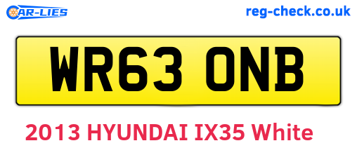 WR63ONB are the vehicle registration plates.