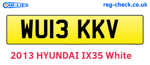 WU13KKV are the vehicle registration plates.