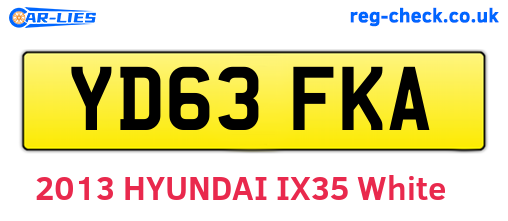 YD63FKA are the vehicle registration plates.