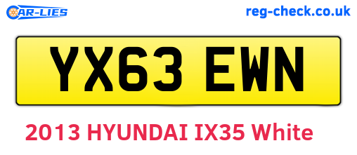 YX63EWN are the vehicle registration plates.