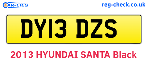 DY13DZS are the vehicle registration plates.