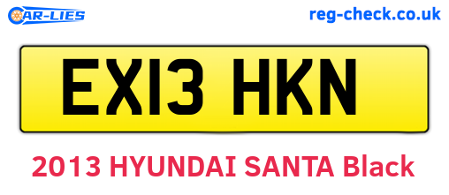 EX13HKN are the vehicle registration plates.