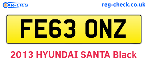 FE63ONZ are the vehicle registration plates.