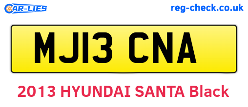 MJ13CNA are the vehicle registration plates.