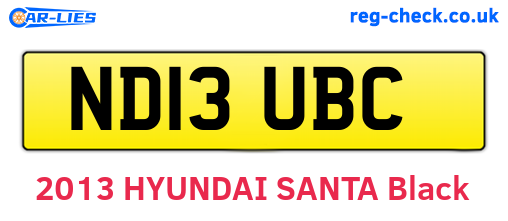 ND13UBC are the vehicle registration plates.