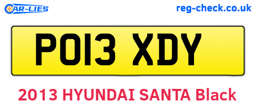 PO13XDY are the vehicle registration plates.