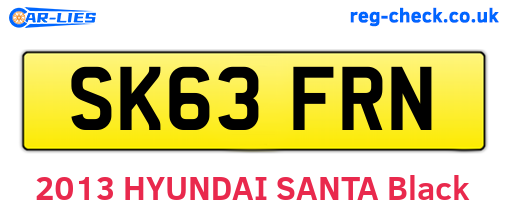 SK63FRN are the vehicle registration plates.