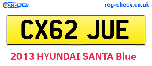 CX62JUE are the vehicle registration plates.