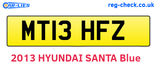 MT13HFZ are the vehicle registration plates.
