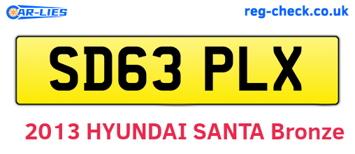 SD63PLX are the vehicle registration plates.